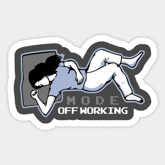 Women mode off working Sticker by Feeling sign